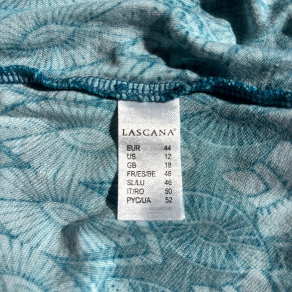 LASCANA Beachy Boho Chic Teal Blue Mandala Print Shoulder Tie Sundress Size 12 - Picture 8 of 12